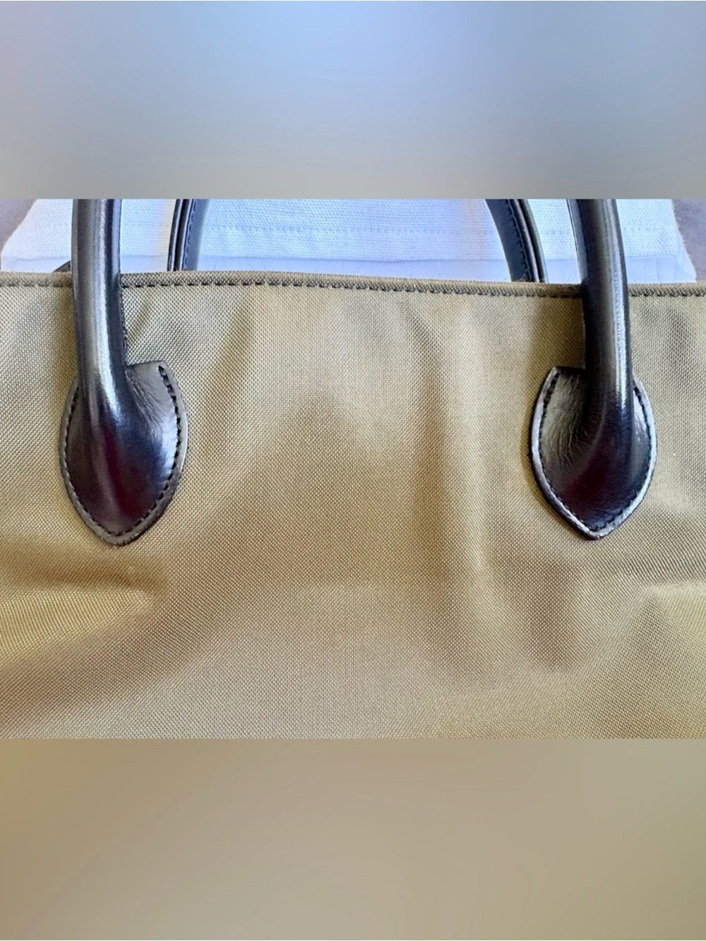 Burberry Blue Label Olive Green Nylon Mini Tote Bag with Nova Check & Dust Bag - Picture 8 of 15